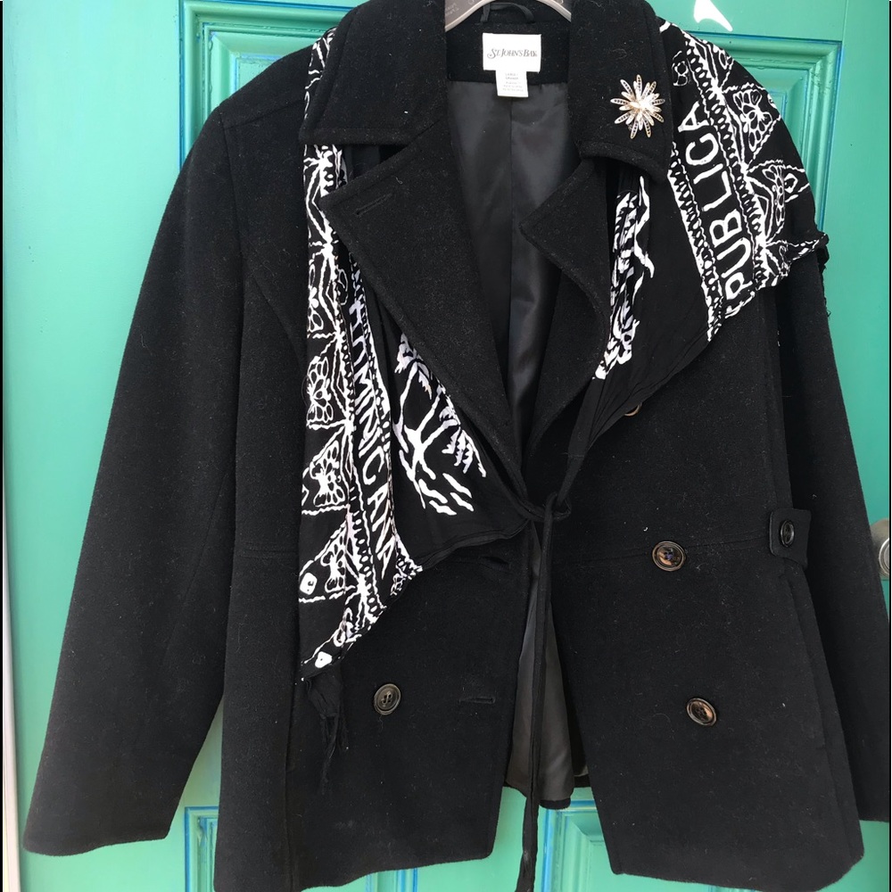 Black cashmere dress coat